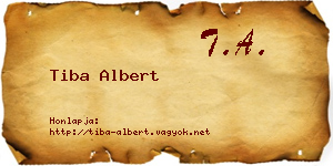 Tiba Albert névjegykártya